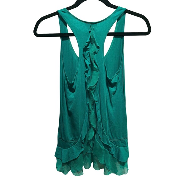 Jacob Chic Green Ruffle Tank Y2K - Picture 2 of 3